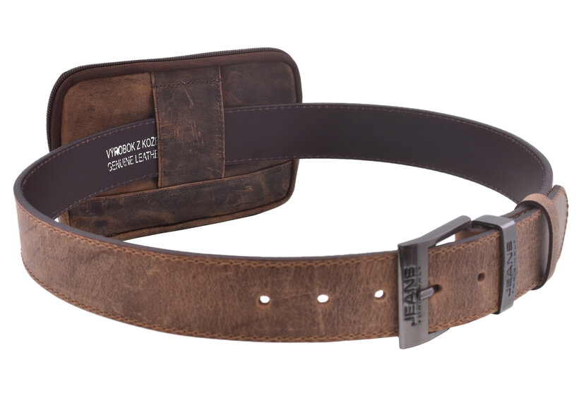 Kožené puzdro na opasok tmavý tan hunter 250899
