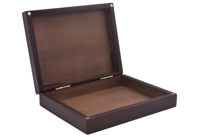 Malá drevená darčeková krabička na dámsku peňaženku 415