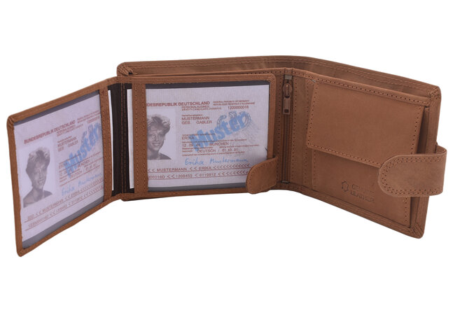 Pánska peňaženka MERCUCIO béžová vzor 7 šťuka s udicou 2911906