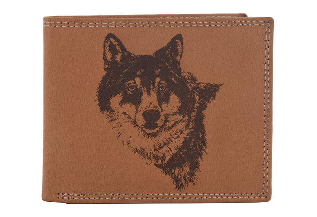 Pánska peňaženka MERCUCIO natural vzor 2 vlk hlava 2911911