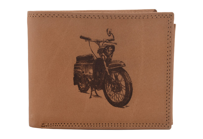 Pánska peňaženka MERCUCIO natural vzor 64 motorka retro 2911911