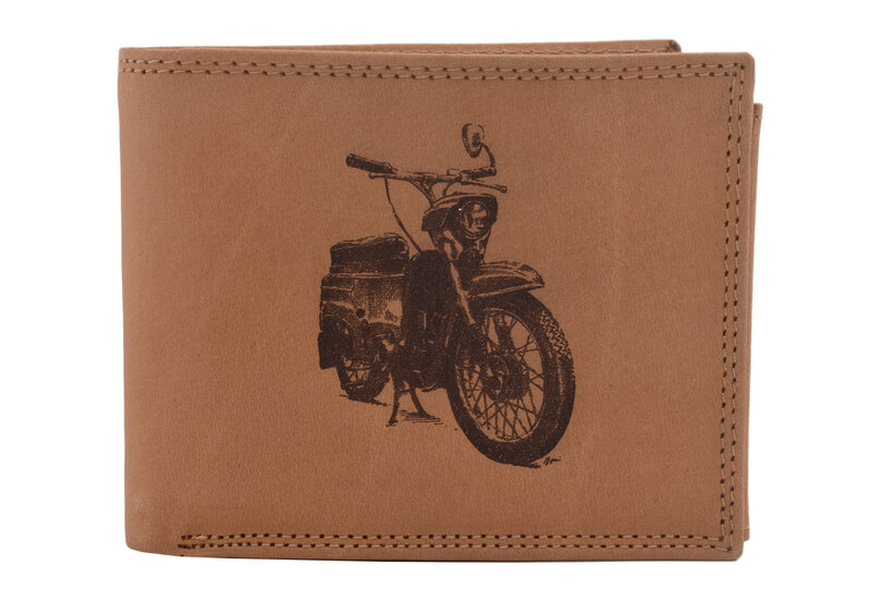 Pánska peňaženka MERCUCIO natural vzor 64 motorka retro 2911911