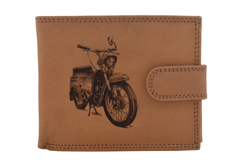 Pánska peňaženka MERCUCIO natural vzor 64 motorka retro 2911927