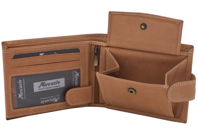 Pánska peňaženka MERCUCIO natural vzor 65 motorka retro II 2911927