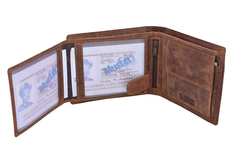 Pánska peňaženka MERCUCIO svetlohnedá embos šťuka s udicou 2911908