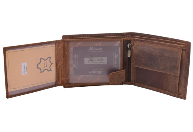 Pánska peňaženka MERCUCIO svetlohnedá vzor 24 drevená fajka 2911911