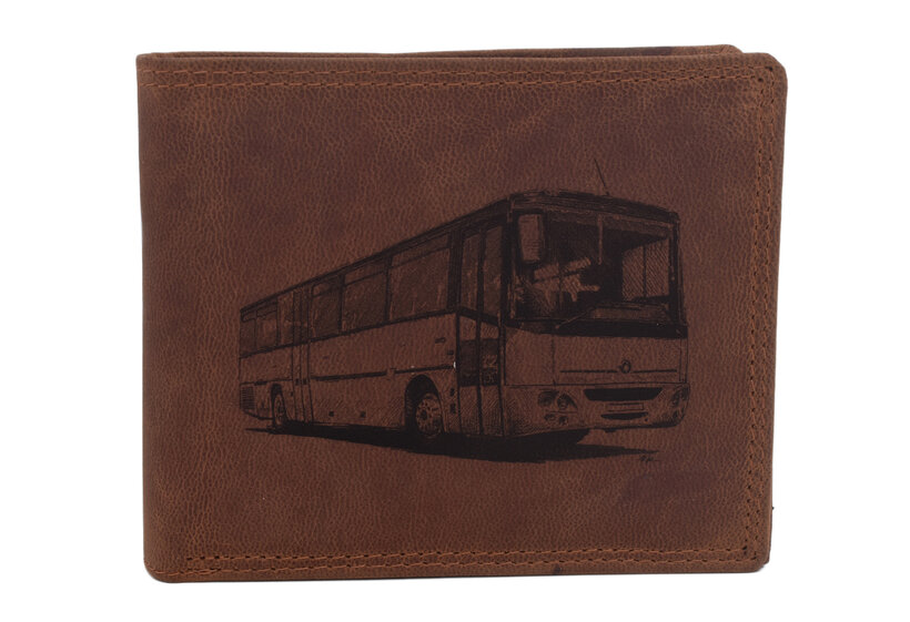 Pánska peňaženka MERCUCIO svetlohnedá vzor 53 autobus 2911908