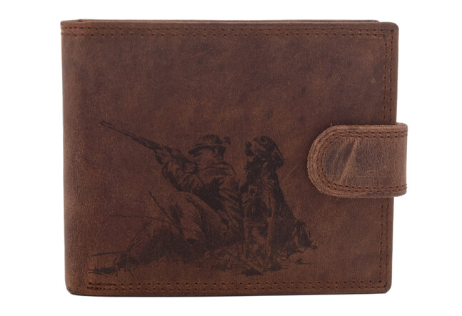 Pánska peňaženka MERCUCIO svetlohnedá vzor 60 poľovník a pes 2911927