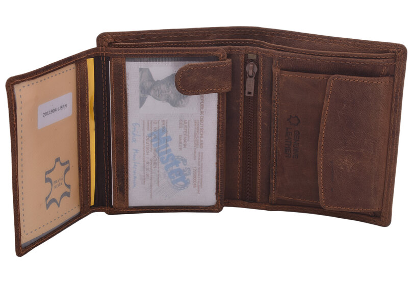 Pánska peňaženka MERCUCIO svetlohnedá vzor 7 šťuka s udicou 2911904