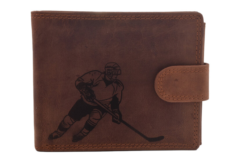 Pánska peňaženka MERCUCIO svetlohnedá vzor 91 hokejista 2911906