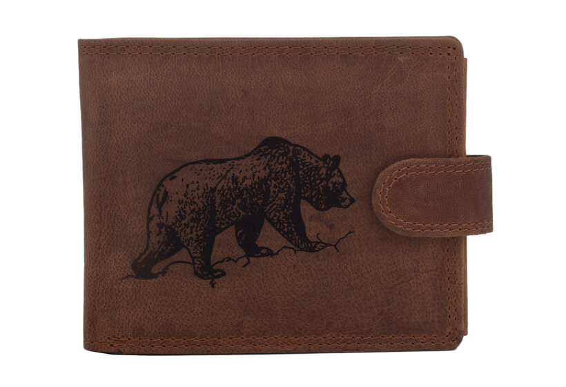 Pánska peňaženka MERCUCIO svetlohnedá vzor 99 medveď hnedý 2911906