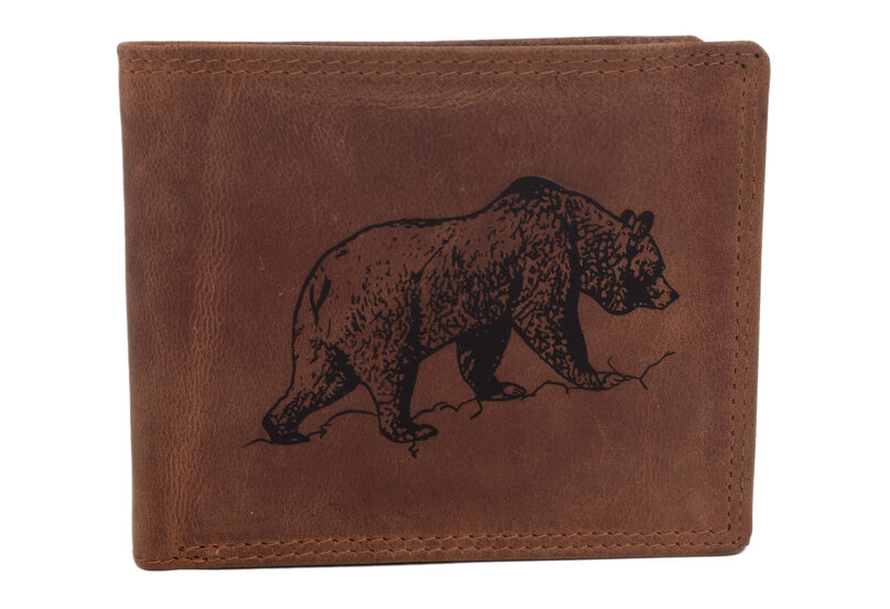 Pánska peňaženka MERCUCIO svetlohnedá vzor 99 medveď hnedý 2911908