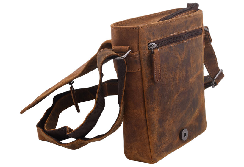 Pánske kožené crossbody camel 250906