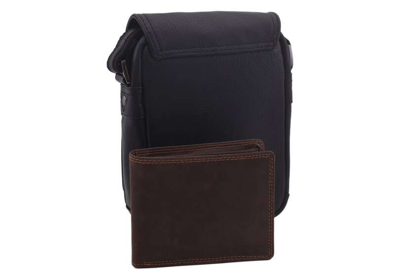 Pánske kožené crossbody čierna nappa 250591