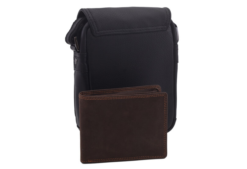 Pánske kožené crossbody čierna nappa 250591