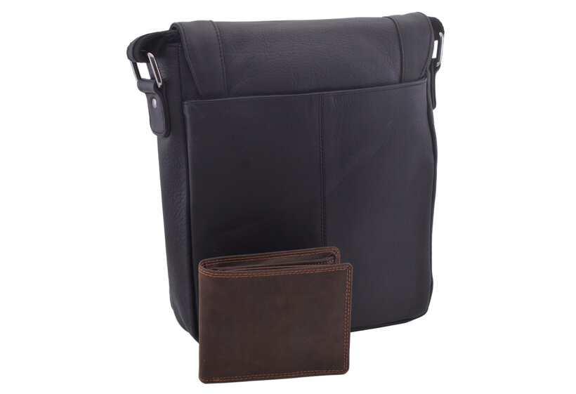 Pánske kožené crossbody čierna nappa 250836