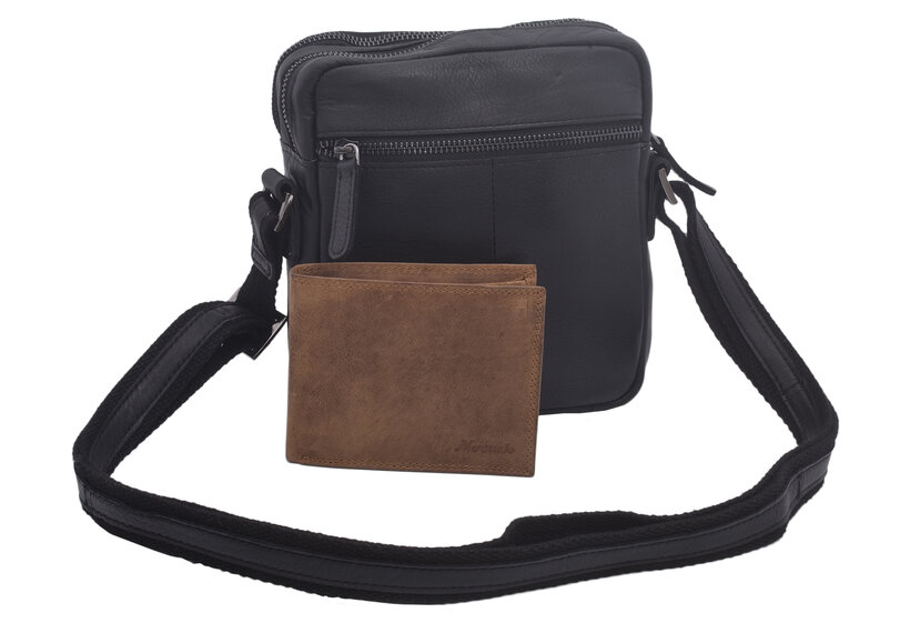 Pánske kožené crossbody čierna nappa 250849