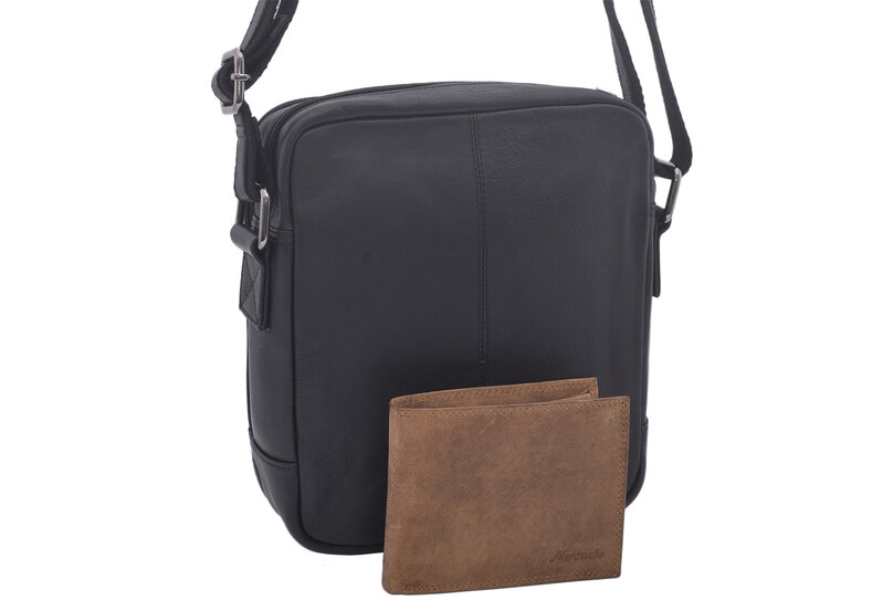 Pánske kožené crossbody čierna nappa 250854