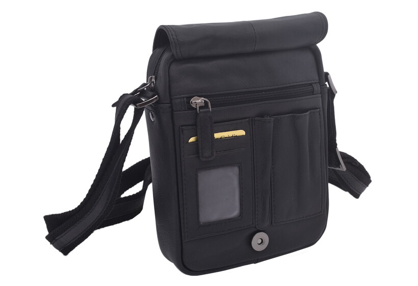 Pánske kožené crossbody čierna nappa V 250586