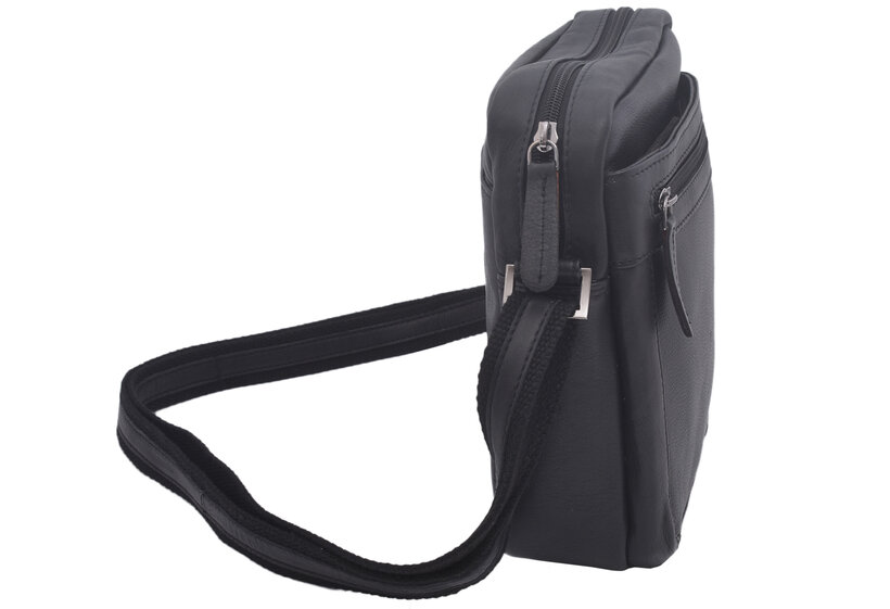 Pánske kožené crossbody čierna nappa V 250587