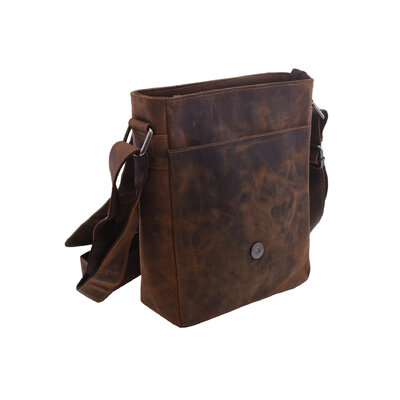Pánske kožené crossbody tmavohnedá 250908