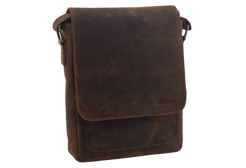 Pánske kožené crossbody tmavohnedá 250909