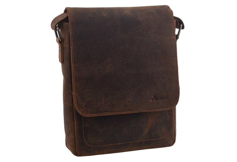 Pánske kožené crossbody tmavohnedá 250909