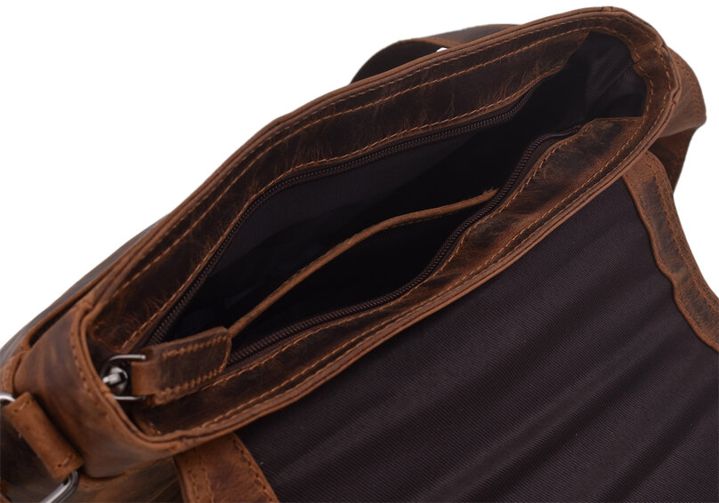 Pánske kožené crossbody tmavohnedá 250910