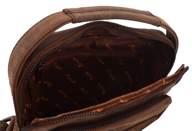 Pánske kožené crossbody tmavohnedný hunter 250913