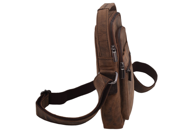 Pánske kožené crossbody tmavohnedný hunter 250913