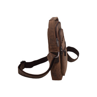 Pánske kožené crossbody tmavohnedný hunter 250913