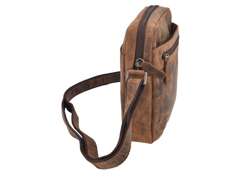 Pánske kožené crossbody tmavohnedý hunter 250587