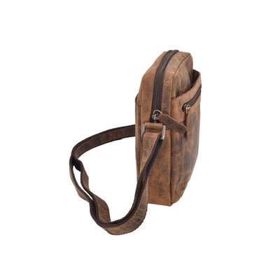 Pánske kožené crossbody tmavohnedý hunter 250587