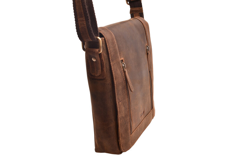 Pánske kožené crossbody tmavohnedý hunter 250836