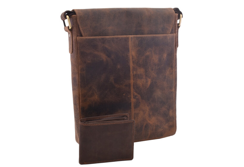 Pánske kožené crossbody tmavohnedý hunter 250837