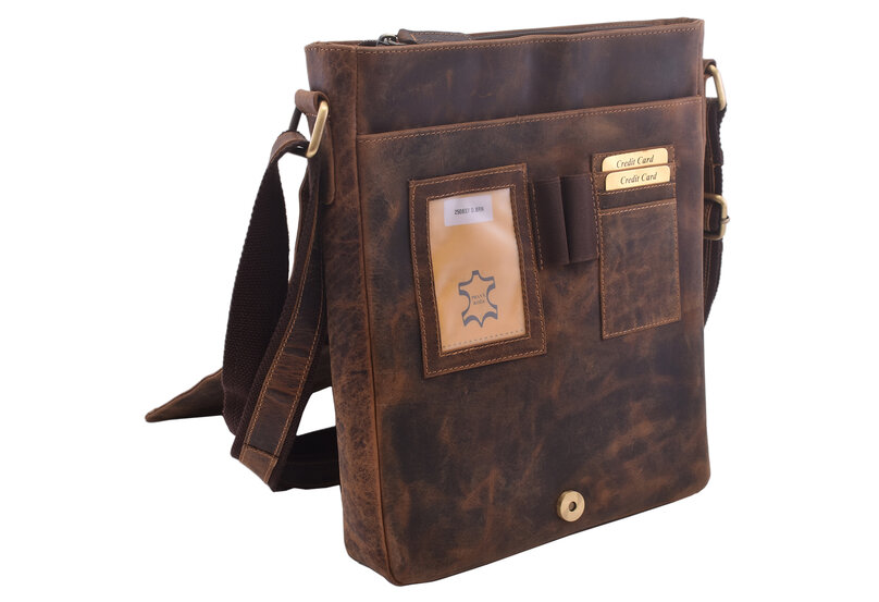 Pánske kožené crossbody tmavohnedý hunter 250837