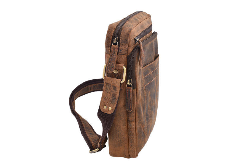 Pánske kožené crossbody tmavohnedý hunter 250839