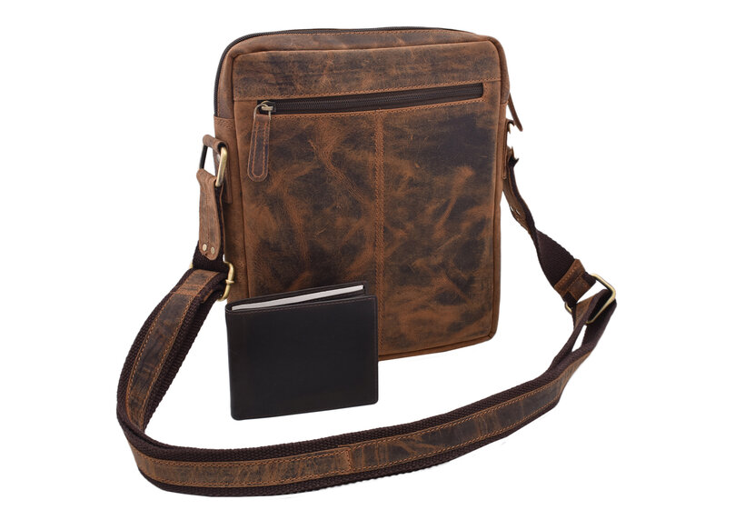 Pánske kožené crossbody tmavohnedý hunter 250839