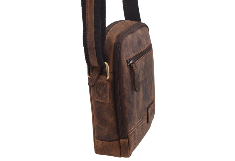 Pánske kožené crossbody tmavohnedý hunter 250854