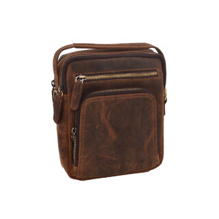 Pánske kožené crossbody tmavohnedý hunter 250904