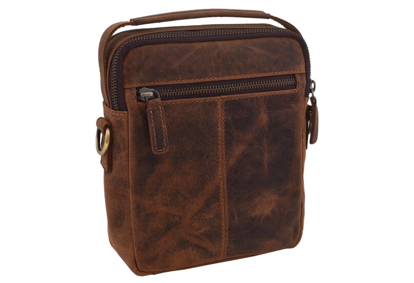Pánske kožené crossbody tmavohnedý hunter 250904