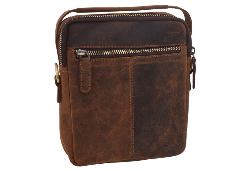 Pánske kožené crossbody tmavohnedý hunter 250904