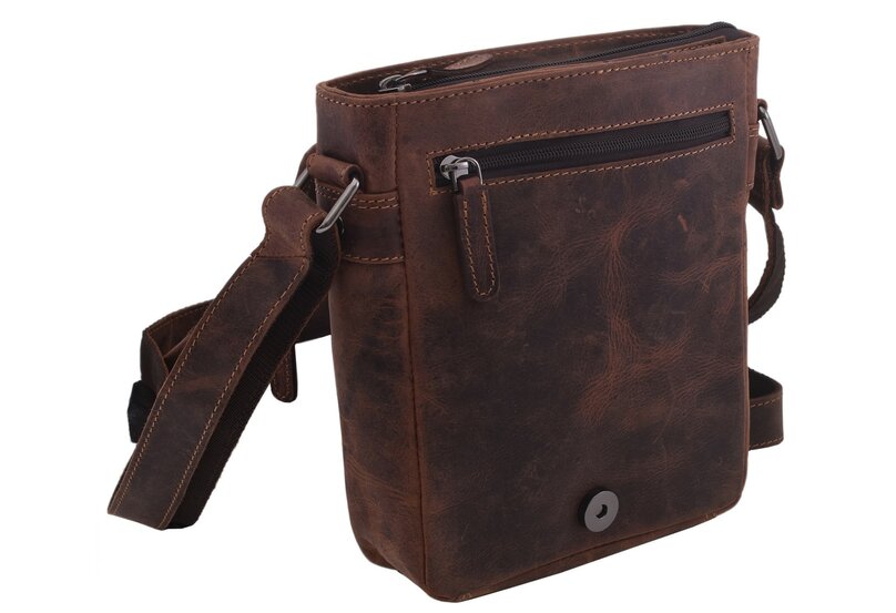 Pánske kožené crossbody tmavohnedý hunter 250906