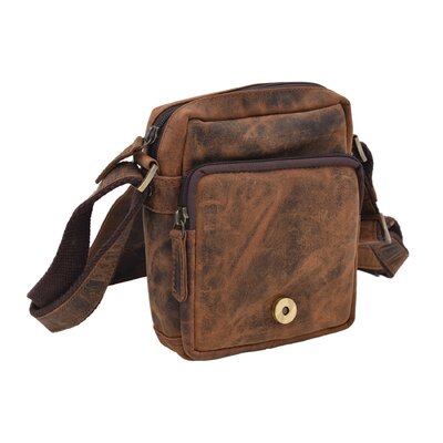 Pánske kožené crossbody tmavohnedý hunter embos sumec 250591