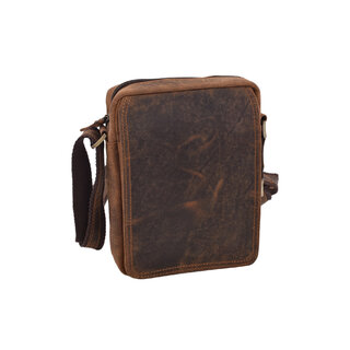 Pánske kožené crossbody tmavohnedý hunter V 250586