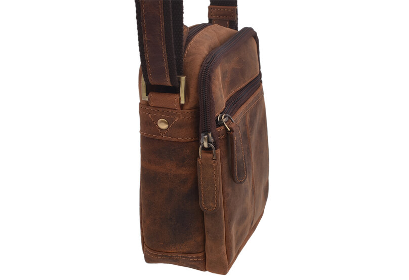 Pánske kožené crossbody tmavohnedý hunter V 250588