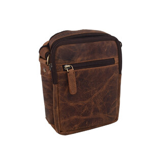 Pánske kožené crossbody tmavohnedý hunter V 250588