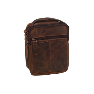 Pánske kožené crossbody tmavohnedý hunter V 250588