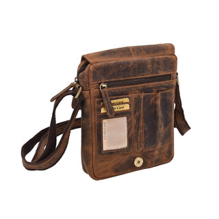 Pánske kožené crossbody tmavohnedý hunter V 250589