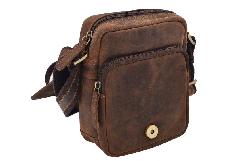 Pánske kožené crossbody tmavohnedý hunter V 250591